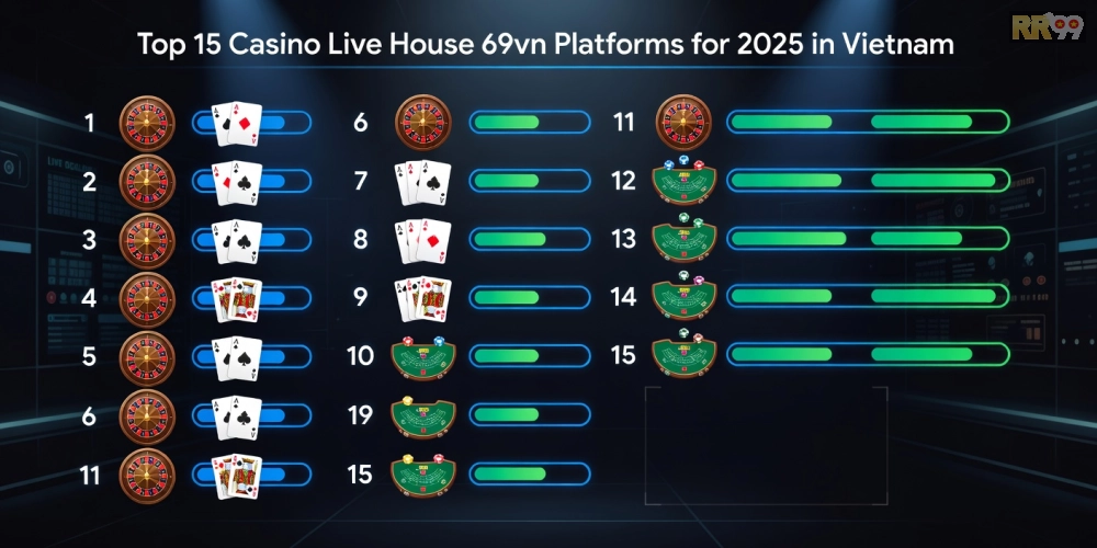 Bảng xếp hạng top casino live house 69vn uy tín năm 2025 với các biểu tượng nổi bật